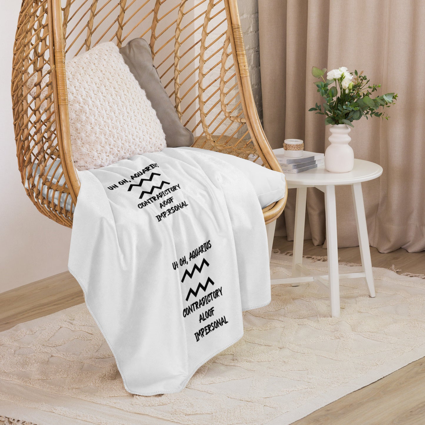“Uh Oh, Aquarius” Sherpa Blanket