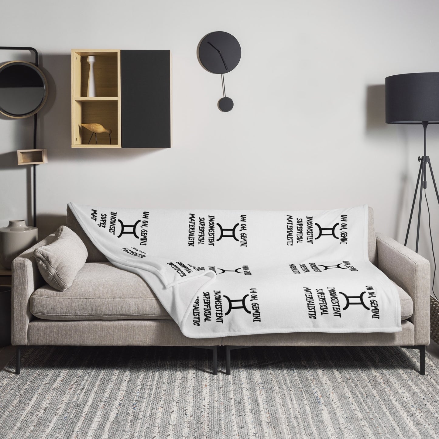 “Uh Oh, Gemini” Throw Blanket