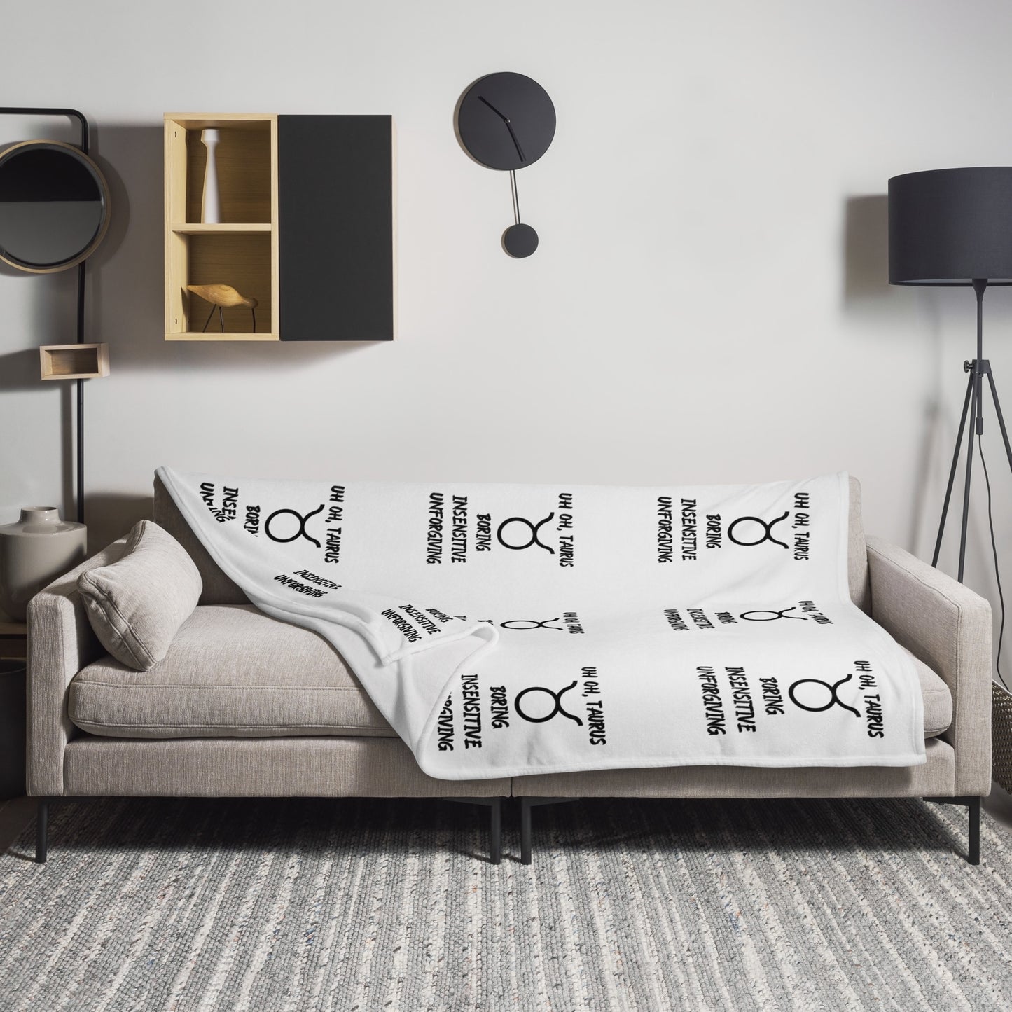 “Uh Oh, Taurus” Throw Blanket