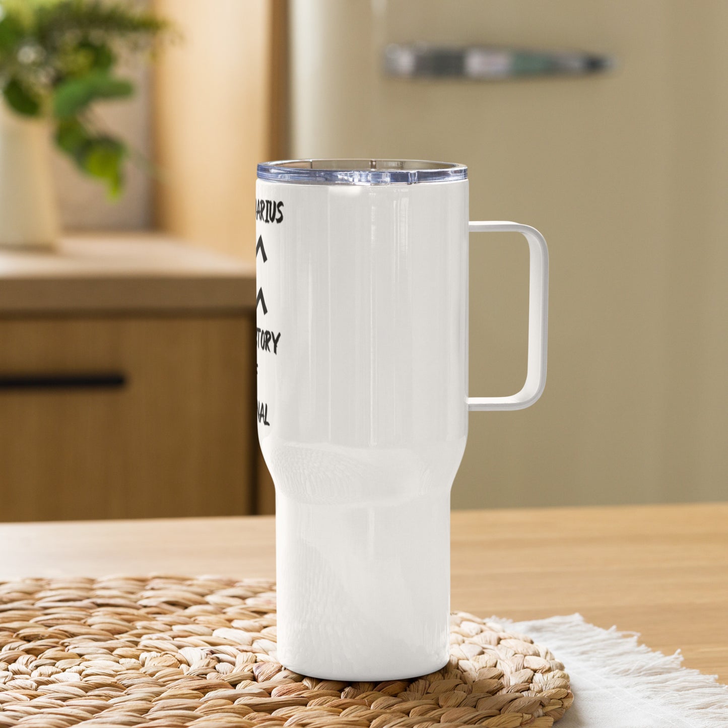 “Uh Oh, Aquarius” Travel Mug With A Handle