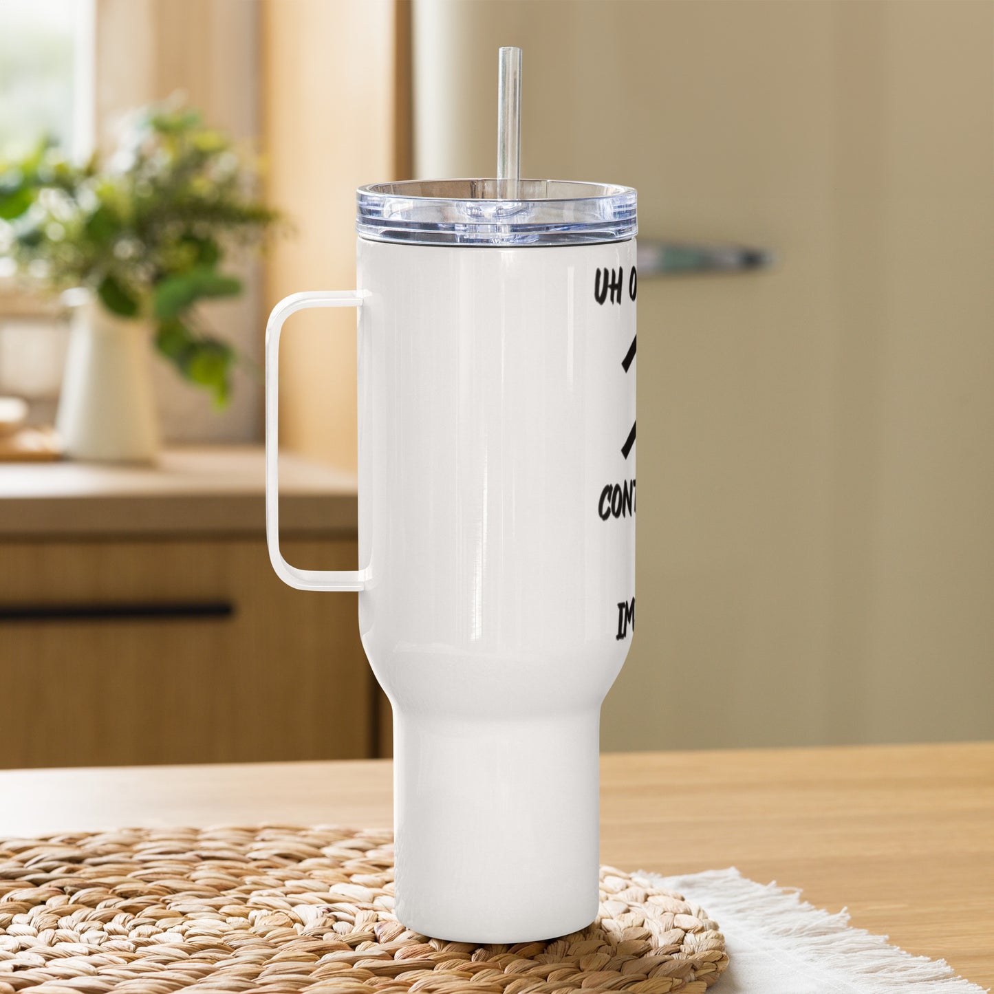 “Uh Oh, Aquarius” Travel Mug With A Handle