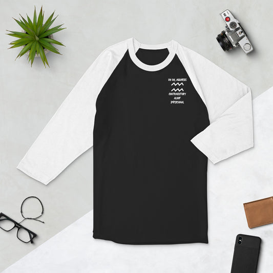 “Uh Oh, Aquarius” Unisex 3/4 Sleeve Raglan Shirt