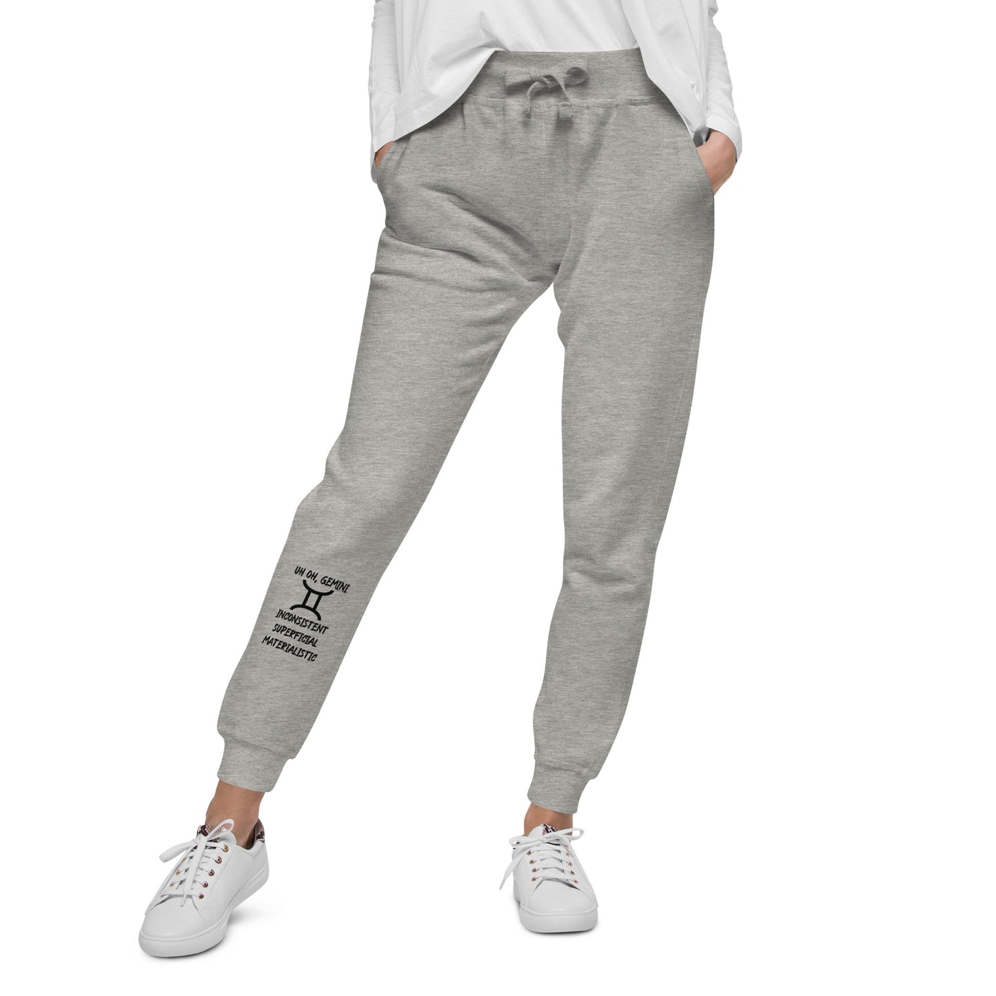 “Uh Oh, Gemini” Unisex Fleece Sweatpants
