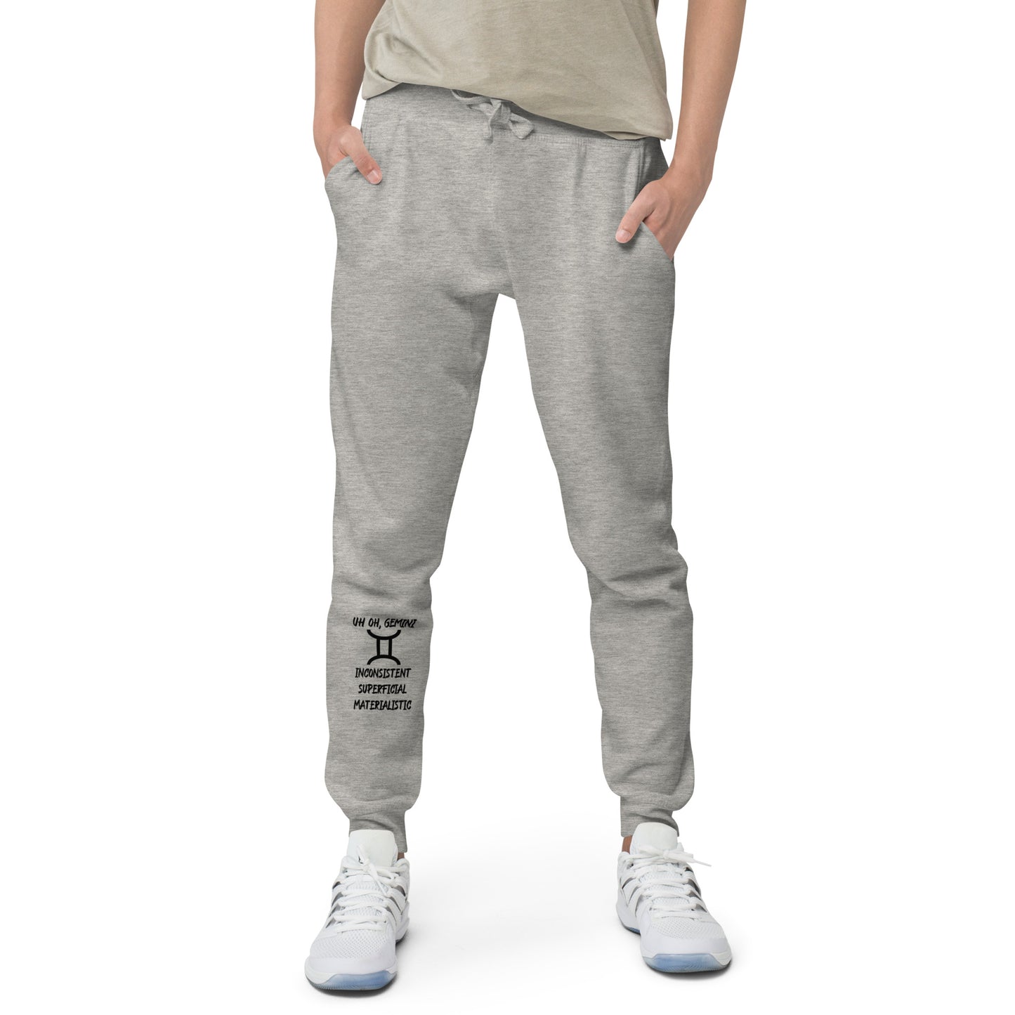 “Uh Oh, Gemini” Unisex Fleece Sweatpants