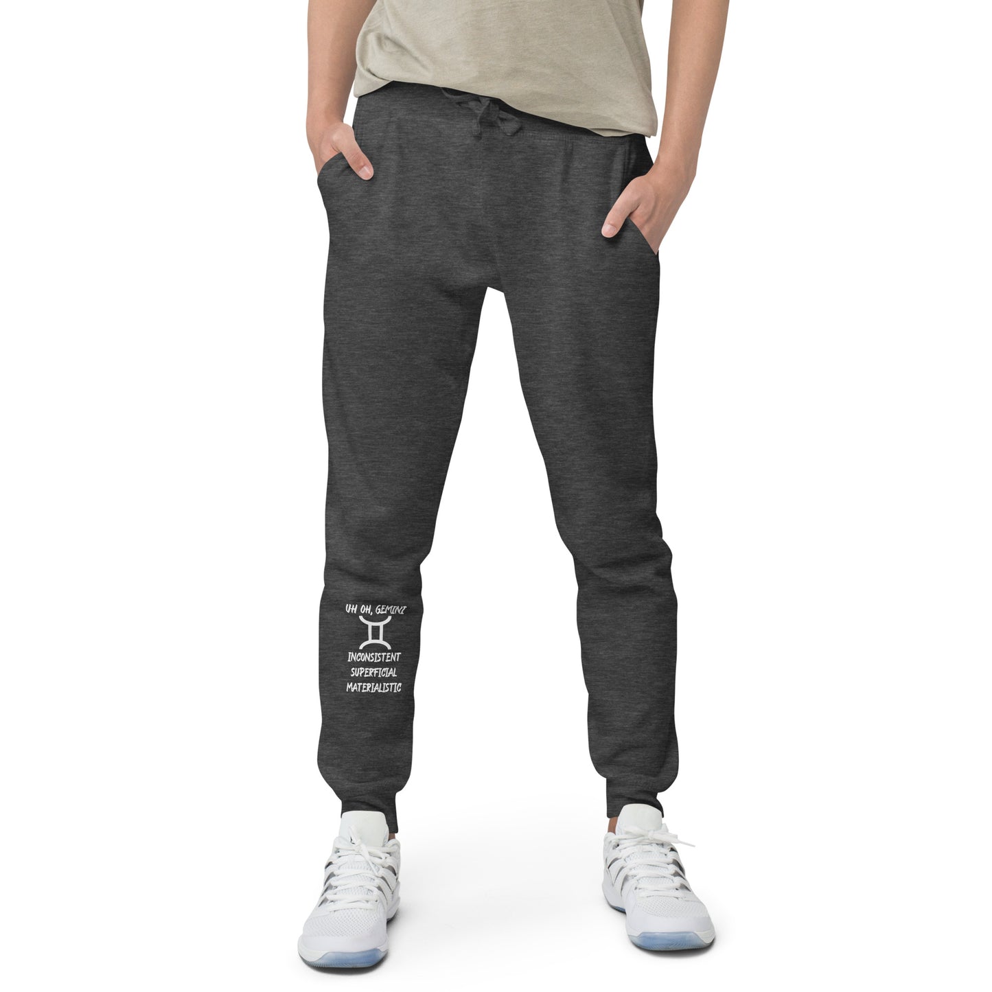 “Uh Oh, Gemini” Unisex Fleece Sweatpants