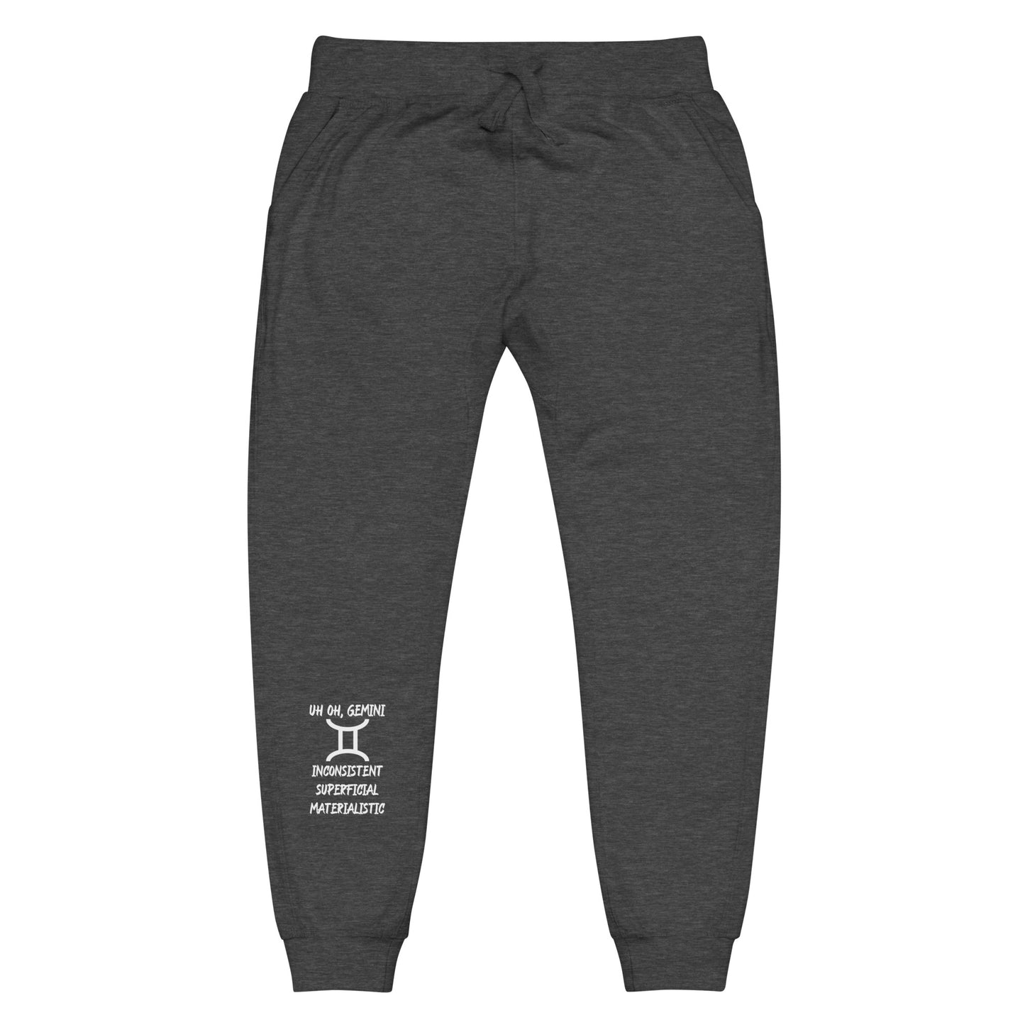 “Uh Oh, Gemini” Unisex Fleece Sweatpants