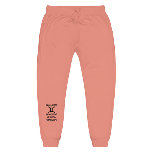 “Uh Oh, Gemini” Unisex Fleece Sweatpants