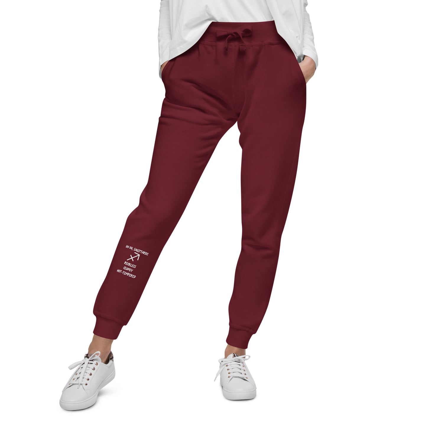 “Uh Oh, Sagittarius” Unisex Fleece Sweatpants
