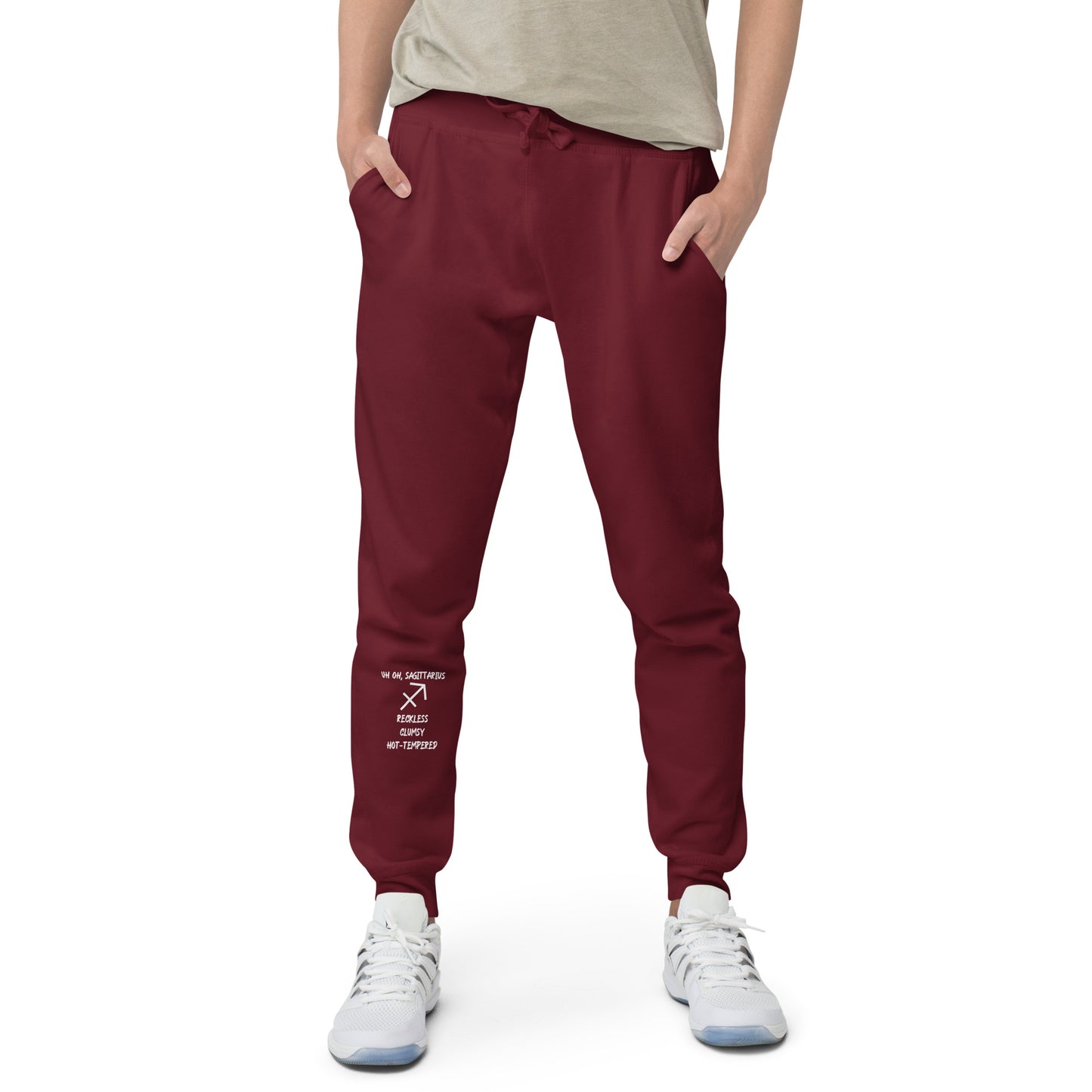 “Uh Oh, Sagittarius” Unisex Fleece Sweatpants