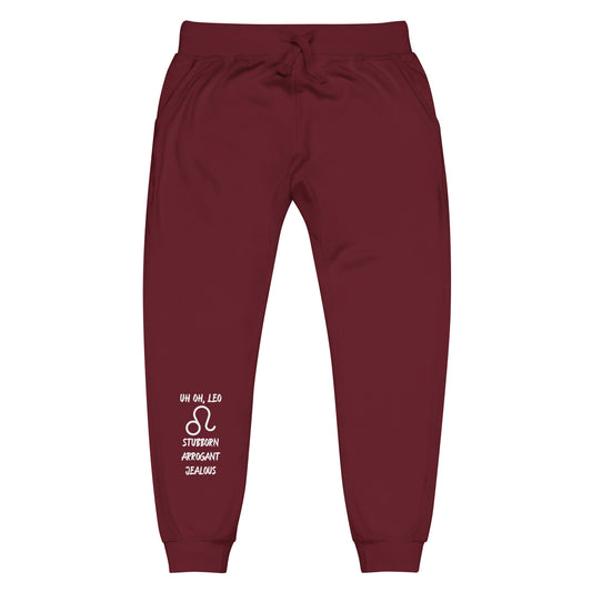 “Uh Oh, Leo” Unisex Fleece Sweatpants
