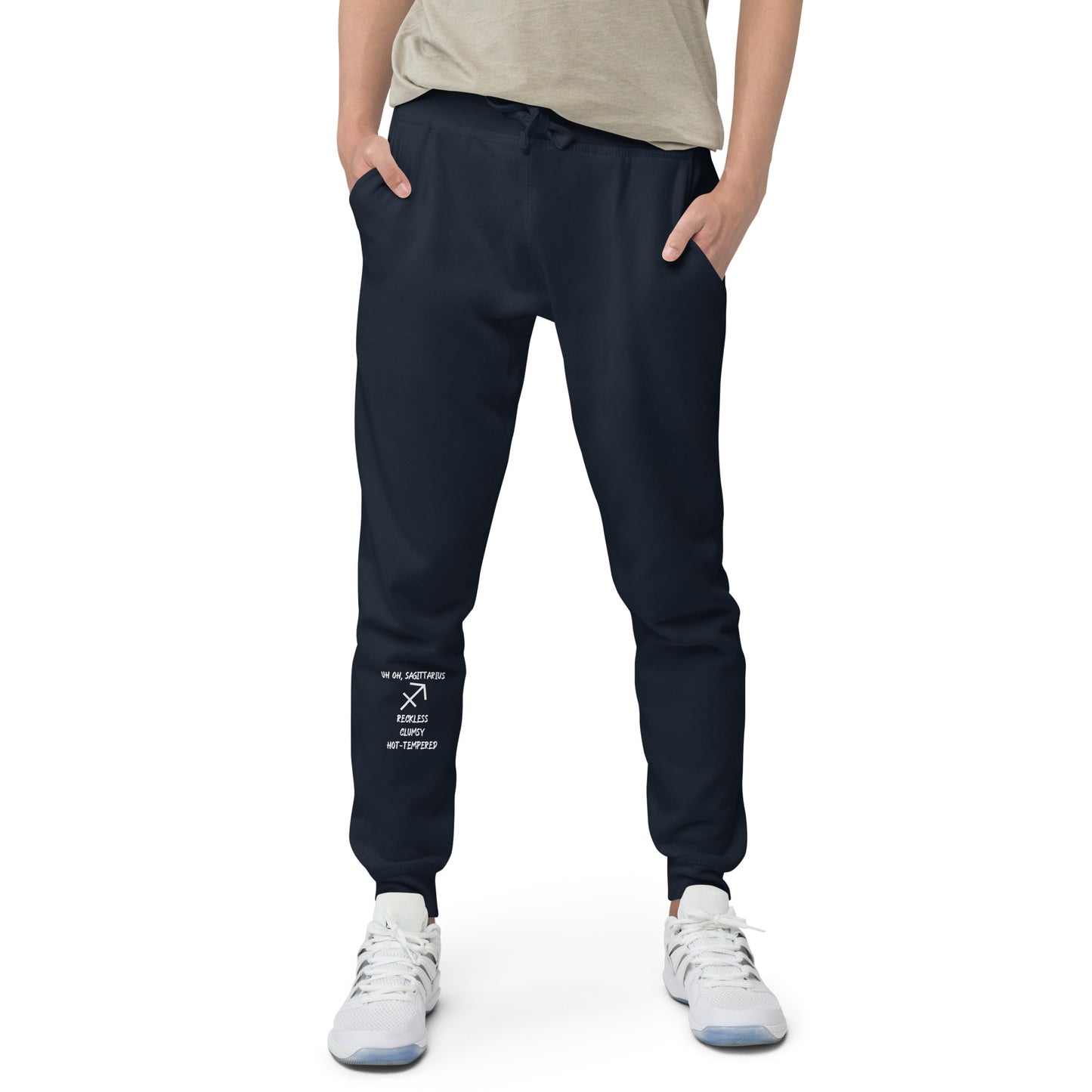 “Uh Oh, Sagittarius” Unisex Fleece Sweatpants
