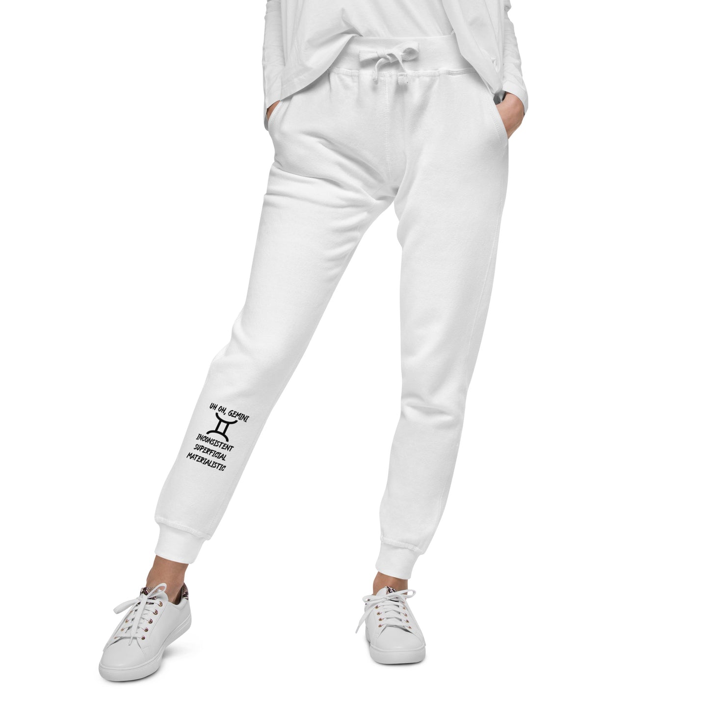 “Uh Oh, Gemini” Unisex Fleece Sweatpants