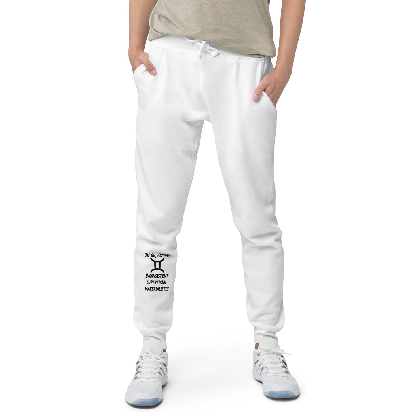 “Uh Oh, Gemini” Unisex Fleece Sweatpants