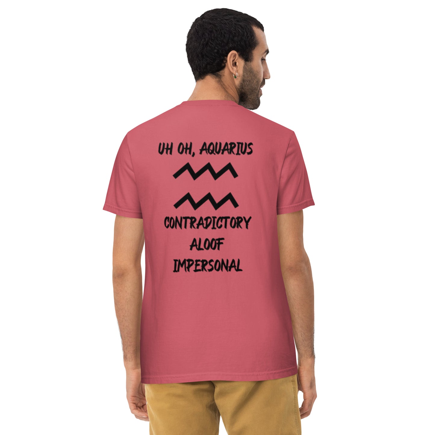 “Uh Oh, Aquarius” Unisex Garment-Dyed Pocket T-Shirt