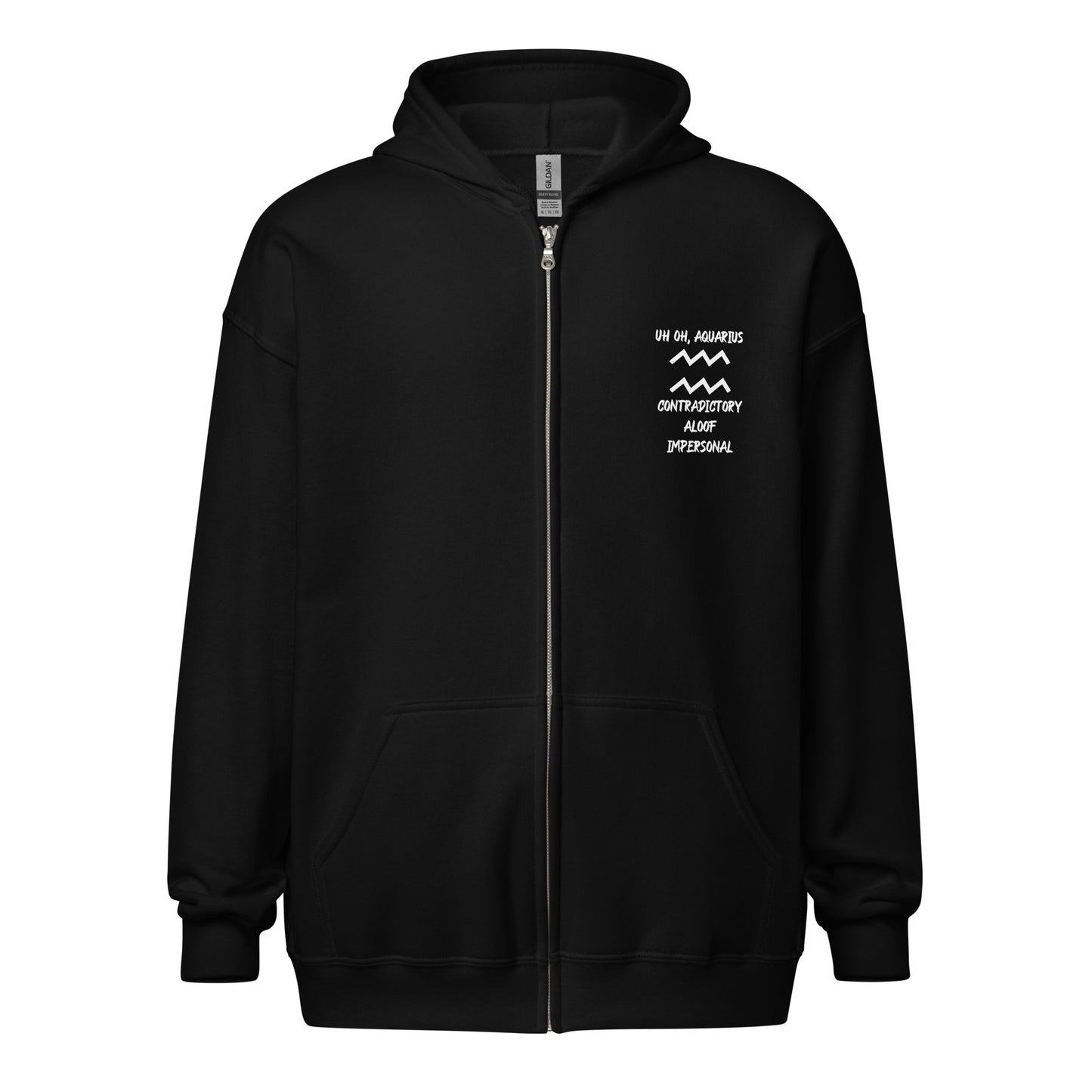 “Uh Oh, Aquarius” Unisex Zip Hoodie