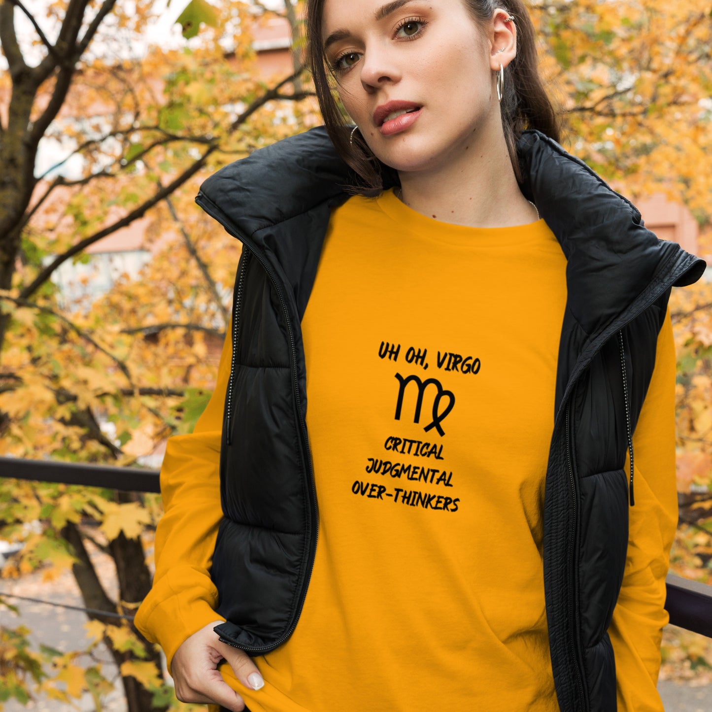 “Uh Oh, Virgo” Unisex Long Sleeve Tee