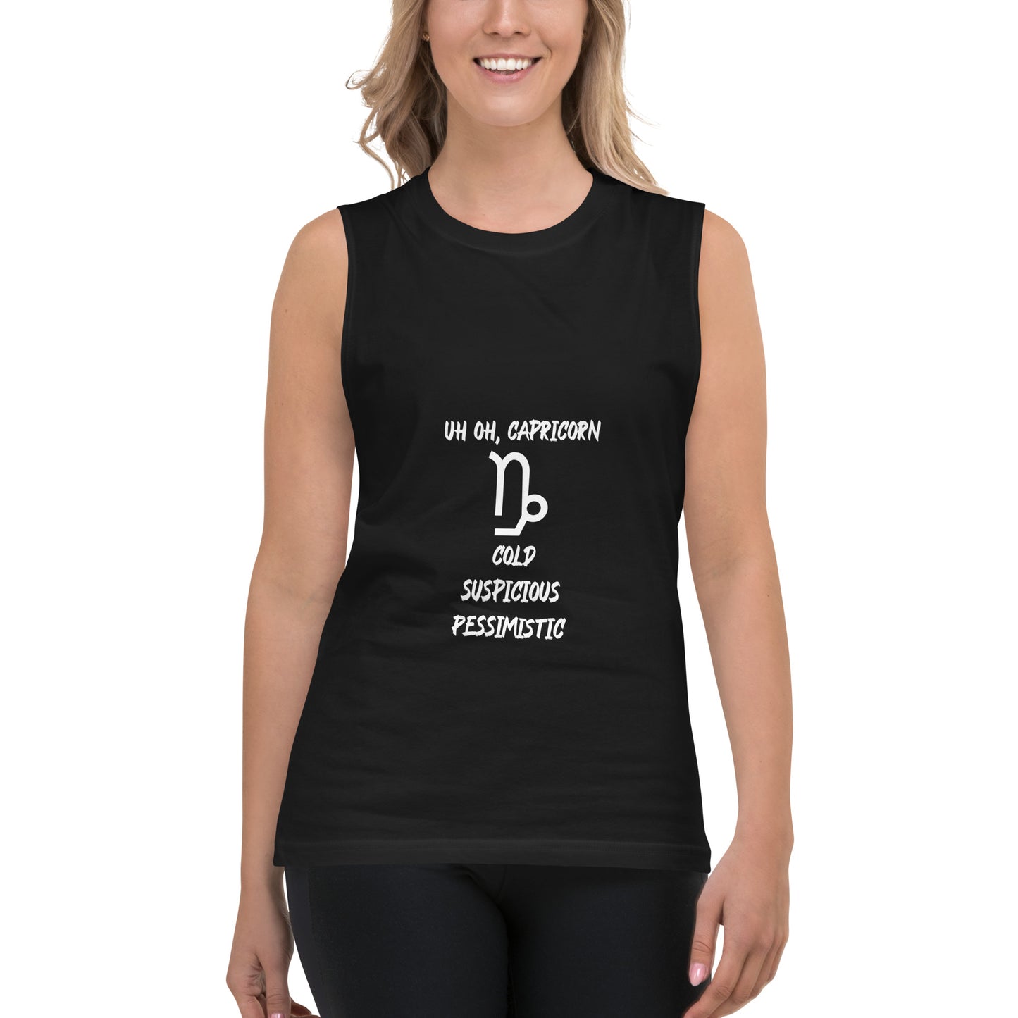 “Uh Oh, Capricorn” Unisex Muscle Shirt
