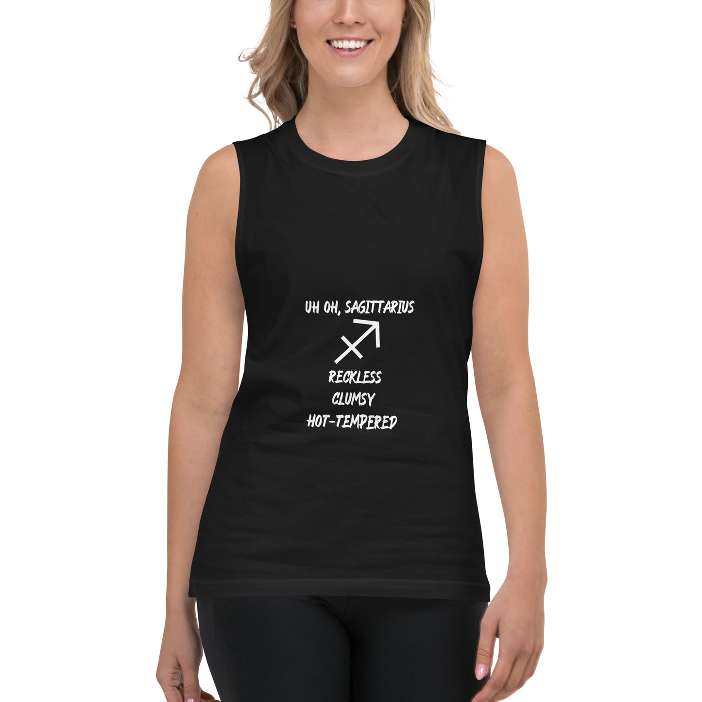 “Uh Oh, Sagittarius” Unisex Muscle Shirt
