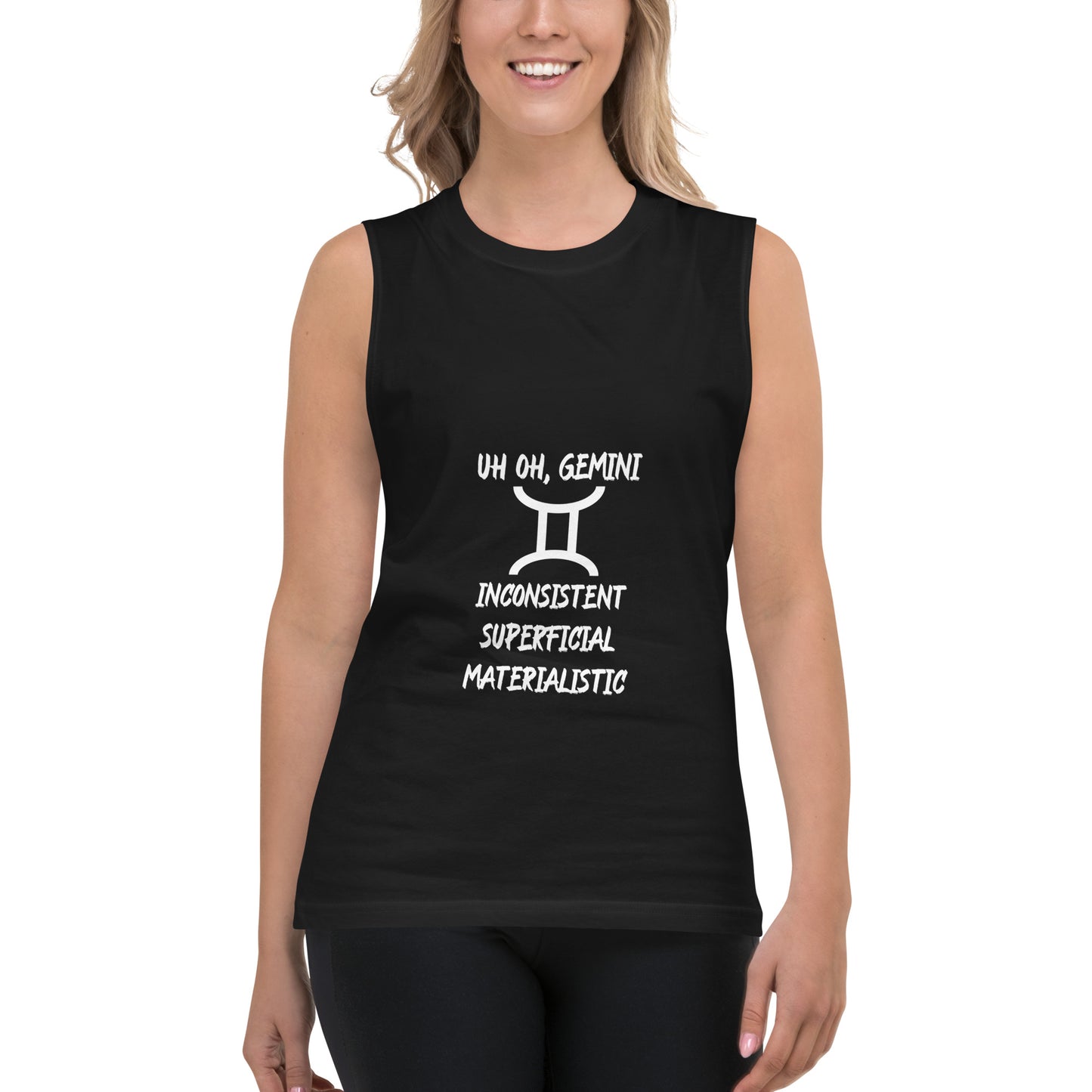 “Uh Oh, Gemini” Unisex Muscle Shirt
