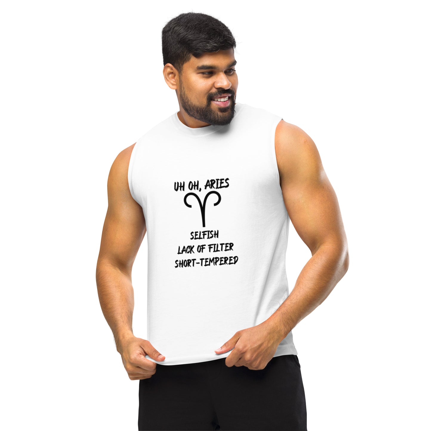 “Uh Oh, Aries” Unisex Muscle Shirt