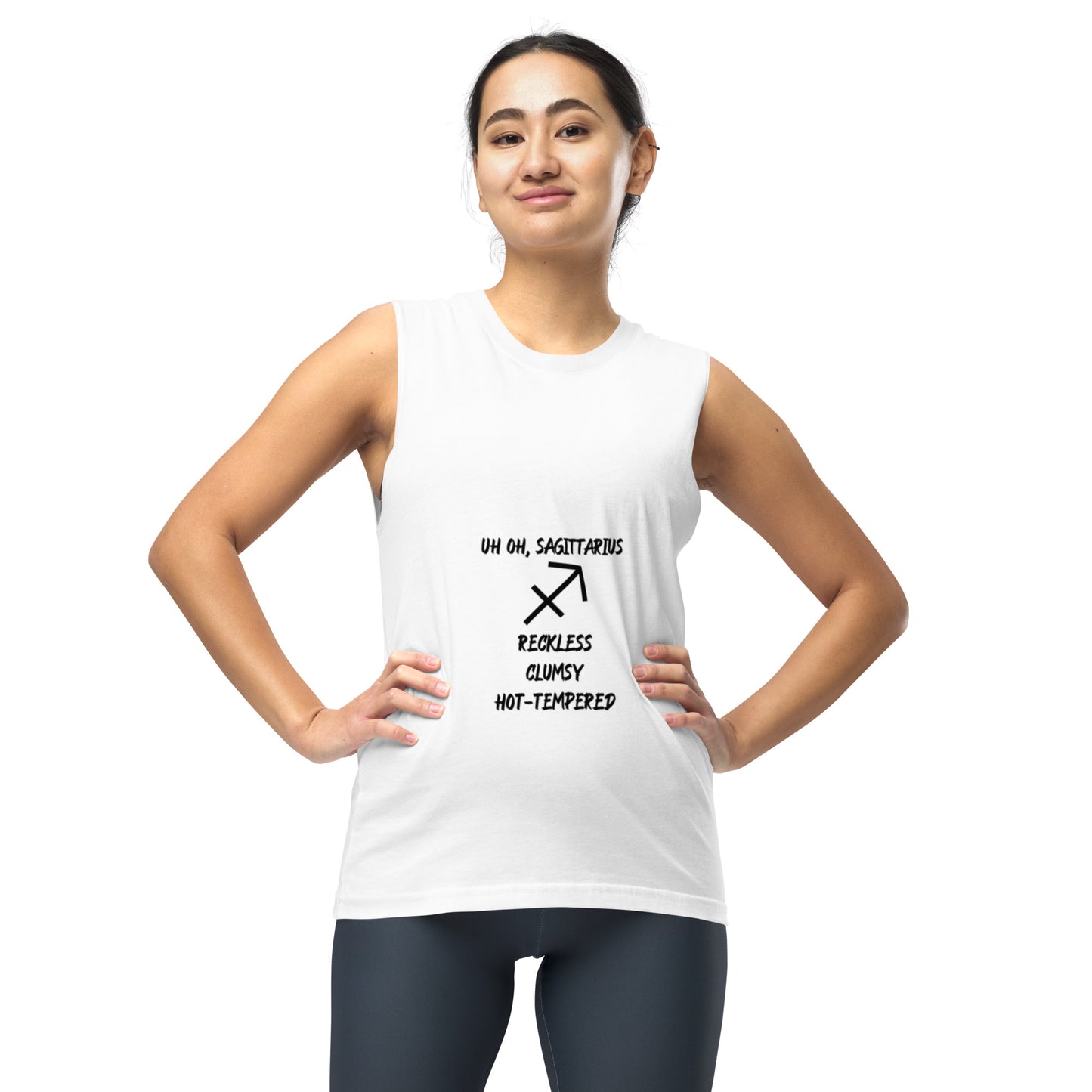 “Uh Oh, Sagittarius” Unisex Muscle Shirt