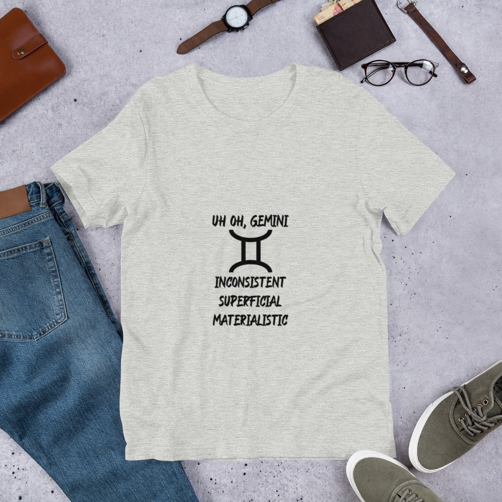 “Uh Oh, Gemini” Unisex T-Shirt