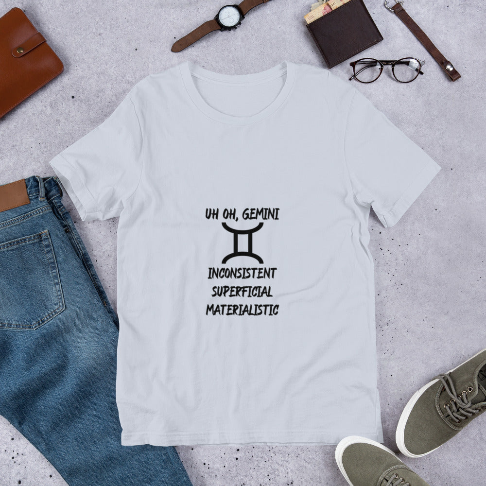 “Uh Oh, Gemini” Unisex T-Shirt