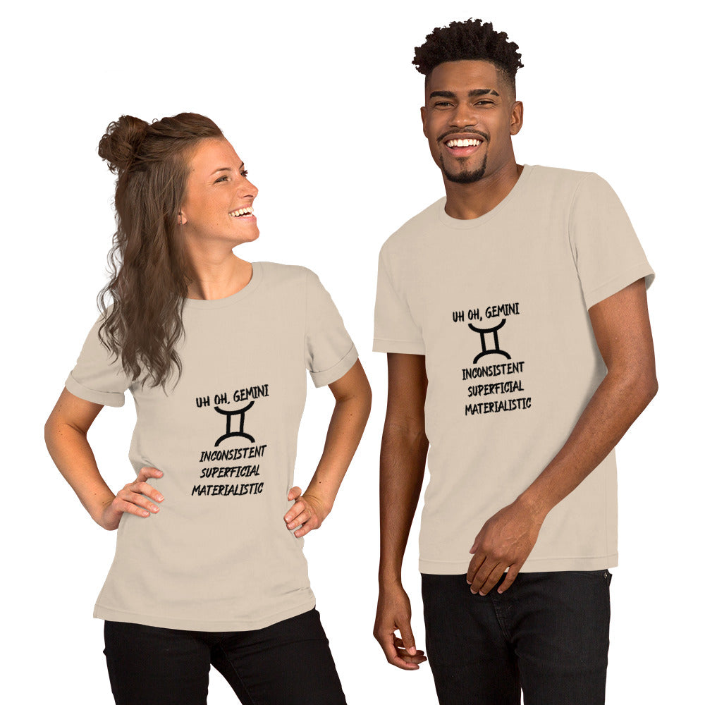 “Uh Oh, Gemini” Unisex T-Shirt