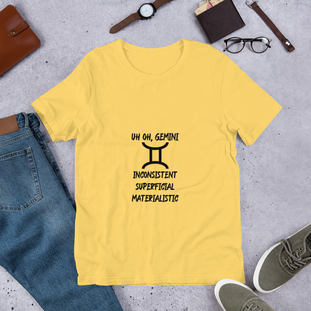 “Uh Oh, Gemini” Unisex T-Shirt