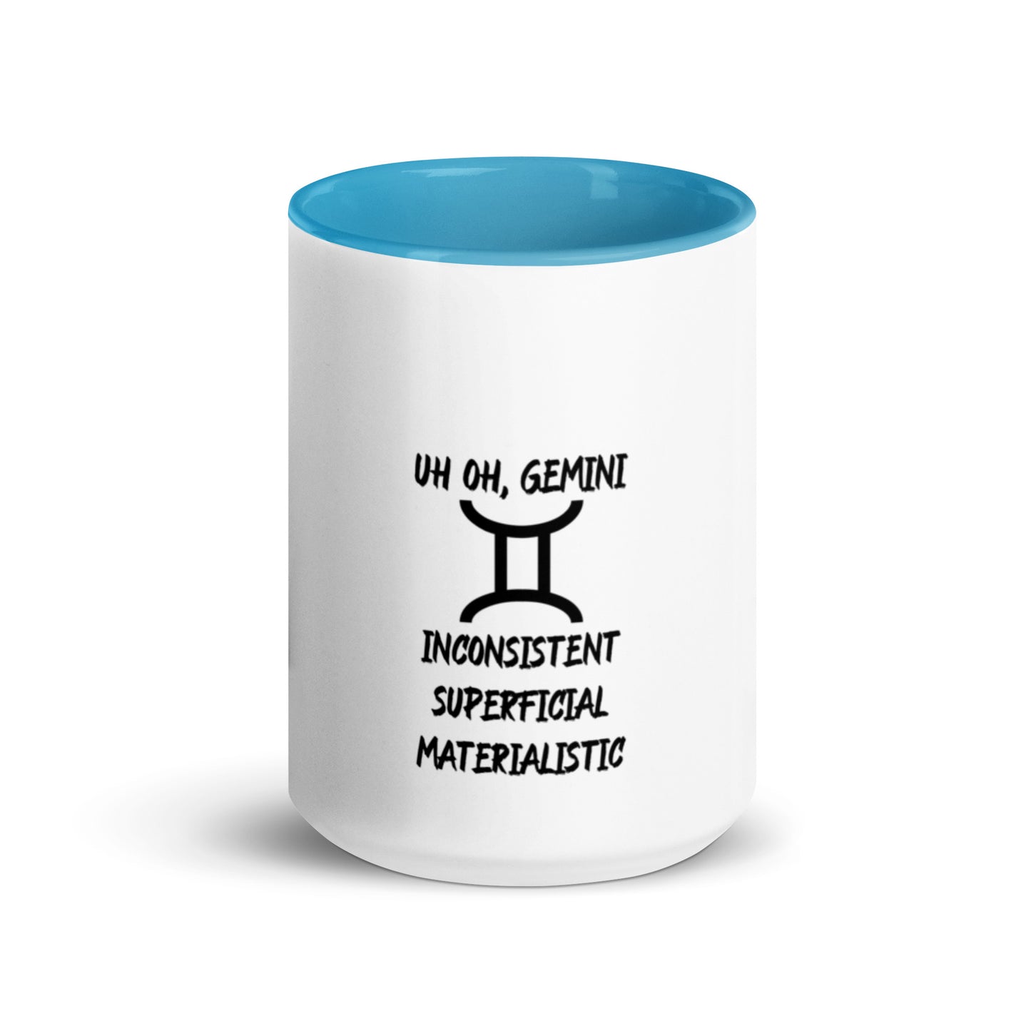 “Uh Oh, Gemini” Mug With Color Inside