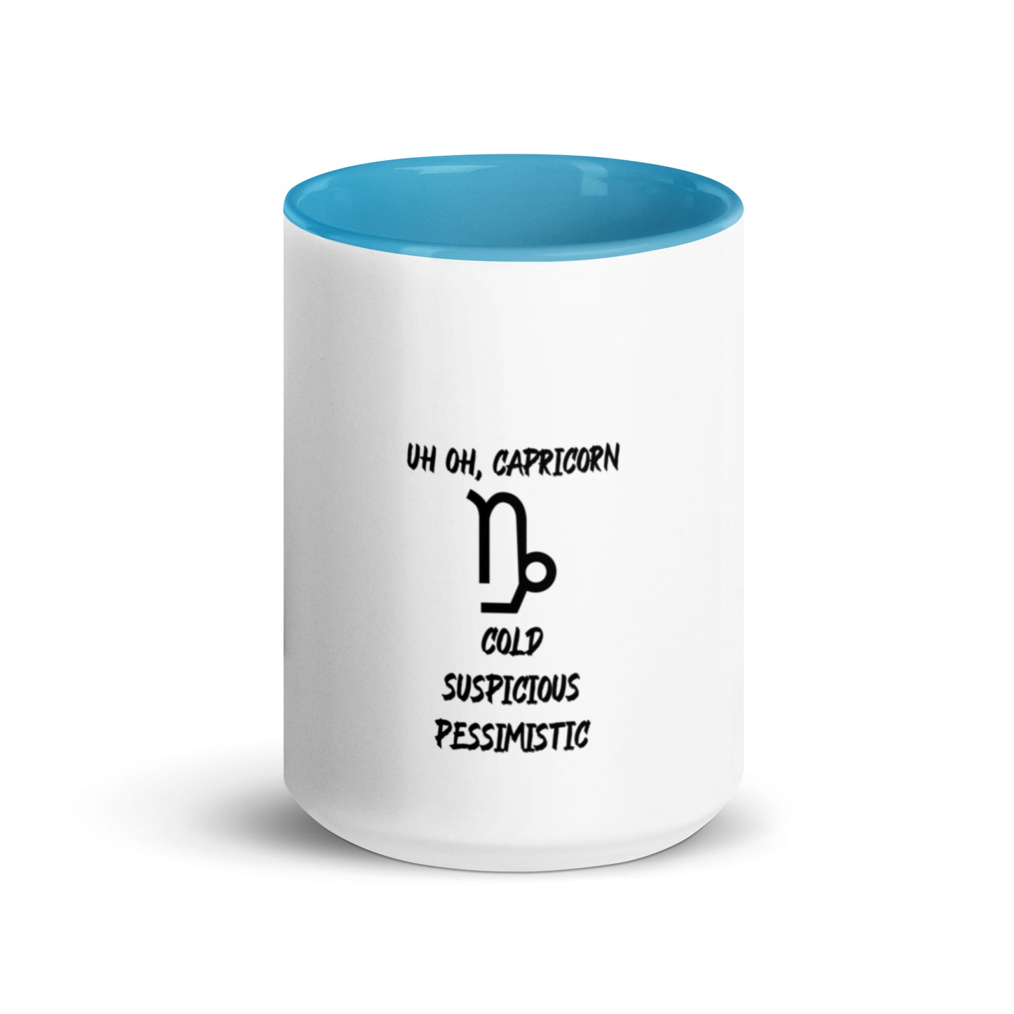 “Uh Oh, Capricorn” Mug With Color Inside
