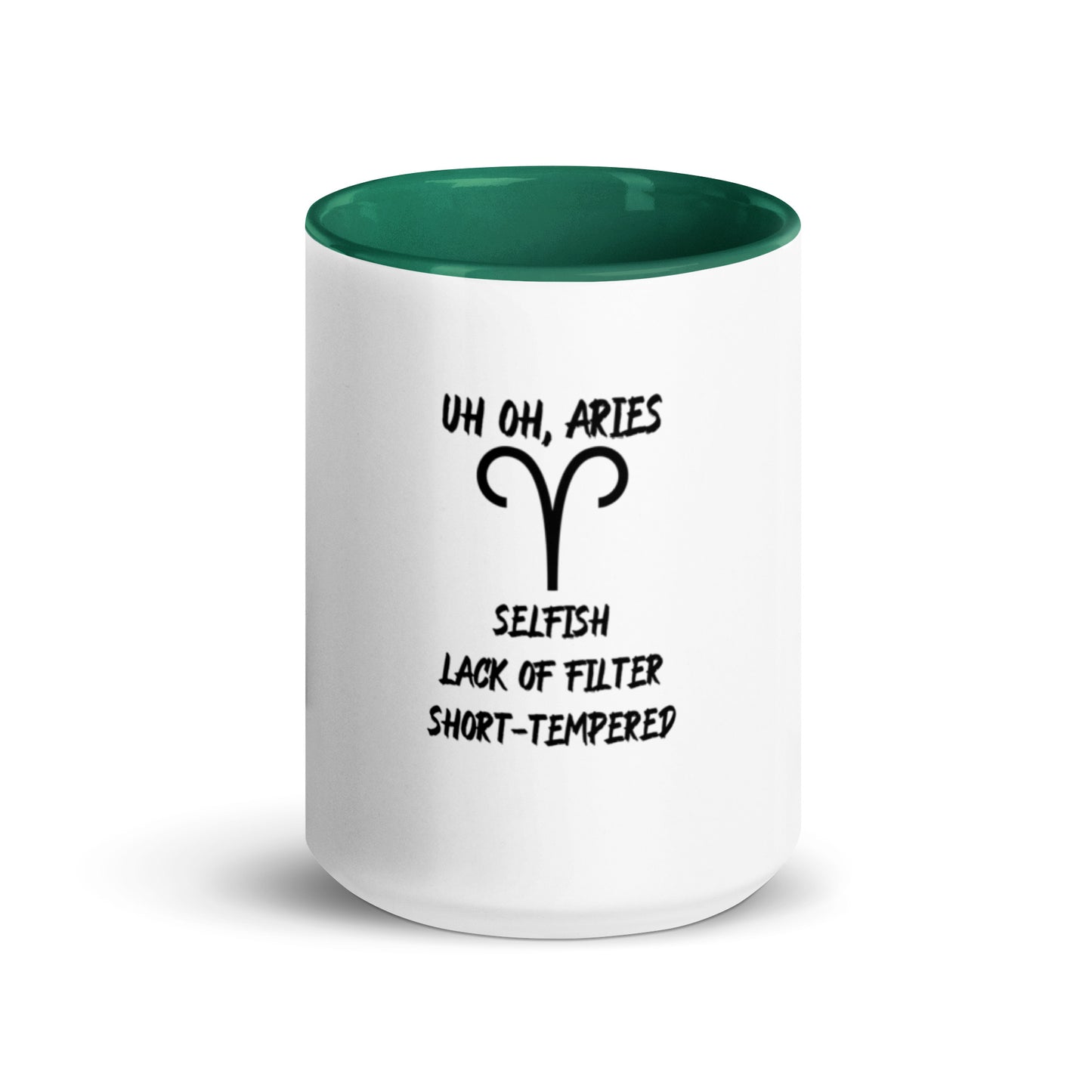 “Uh Oh, Aries” Mug With Color Inside