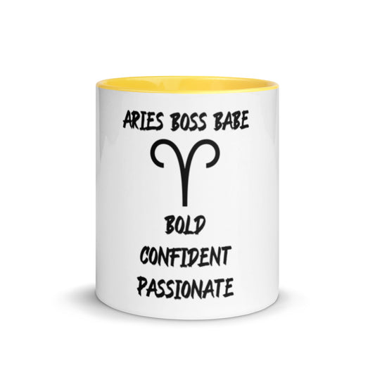 “Aries Boss Babe” Mug With Color Inside