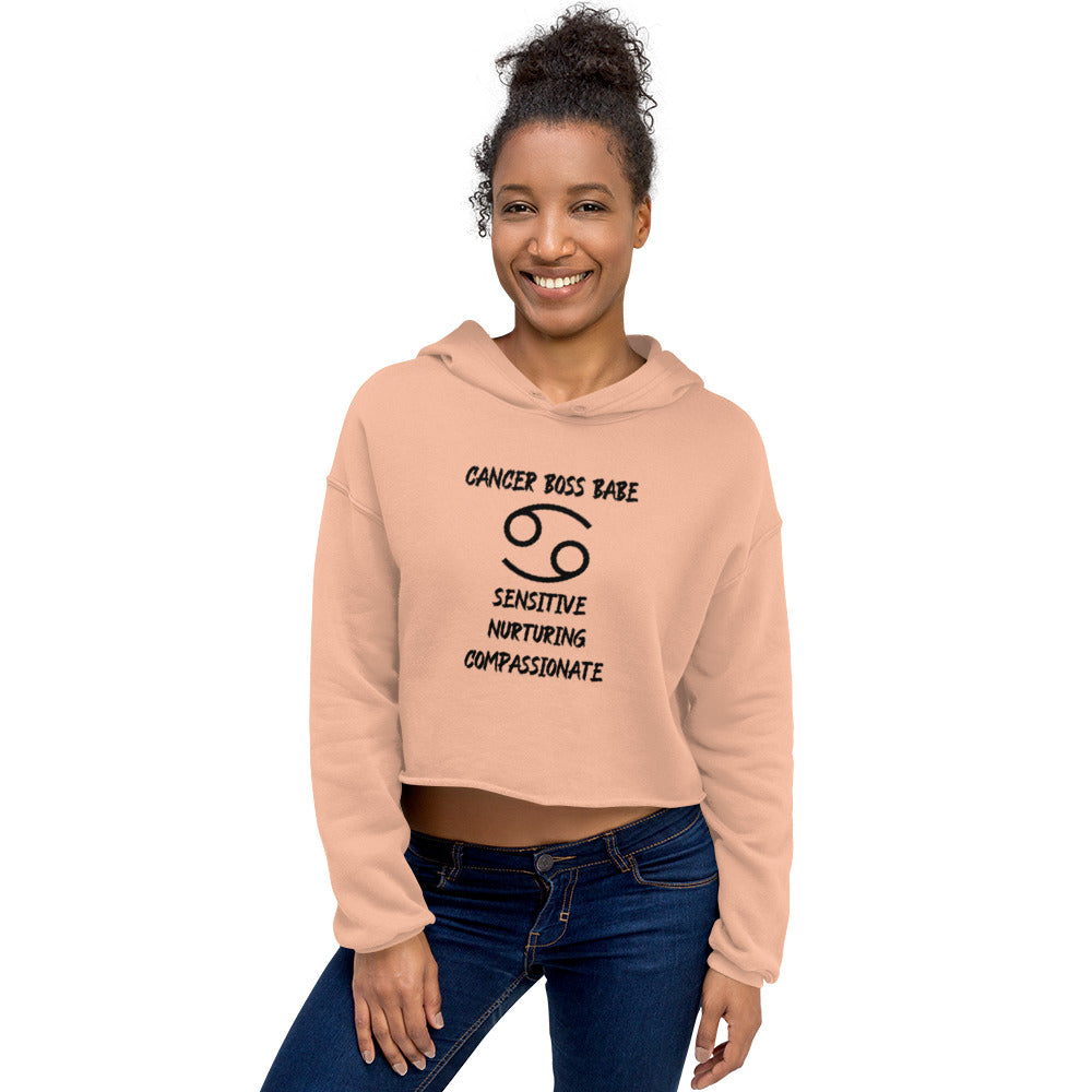 “Cancer Boss Babe” Women’s Crop Hoodie